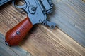 German Mauser pistol gun. close up Royalty Free Stock Photo