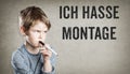German Monday hate message with boy portrait