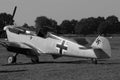 German second world war II fighter plane on airfield Royalty Free Stock Photo