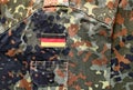 German military camouflage with flag patch Royalty Free Stock Photo