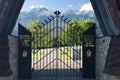 German military cemetery in autumn with mountains in the background and many graves of soldiers killed in the Second World War.