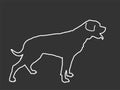 German military guardian dog rottweiler portrait vector line contour illustration silhouette.