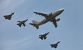 German military plane and attack jets on Berlin air show