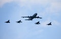 German military planes and attack jets on berlin air show