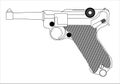 German Military Type Hand Gun Outline Royalty Free Stock Photo