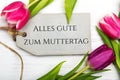 German Mother`s day card with word Muttertag