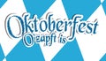 German Munich Beer Festival Oktoberfest It Is Tapped - Blue And White Vector Illustration - Diamond Shaped Background