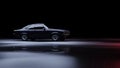 German muscle car on black background. 3d render Royalty Free Stock Photo