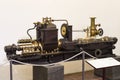 The German Museum of Science and Technology Achievement represents the exposure of old mechanisms for the production of energy ste Royalty Free Stock Photo