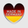 German national colored heart with text made in germany