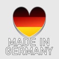 German national colored heart with text made in germany