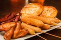 German national dishes with beer. Oktoberfest traditional food Royalty Free Stock Photo