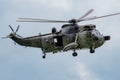 German Navy Sikorsky S-61 Sea King rescue helicopter arriving at Nordholz airbase. Germany - June 14, 2019 Royalty Free Stock Photo