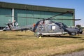 German Navy Westland Lynxhelicopter at Nordholz airbase. Germany - June 14, 2019 Royalty Free Stock Photo