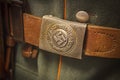 German nazi army buckle and strap from the second world war Royalty Free Stock Photo