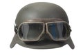 German nazi army helmet with protective goggles Royalty Free Stock Photo