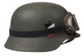 German nazi army helmet with protective goggles Royalty Free Stock Photo