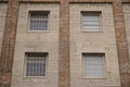 German nazi type architecture - old nazi factory - concentration camp - windows of an old building Royalty Free Stock Photo