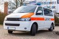 German Notarzt, emergency doctor car stands on a hospital