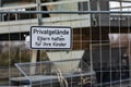 German notice Sign Parents are liable for their children in front of a - Privatgelaende - private property Royalty Free Stock Photo
