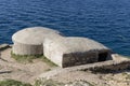 German Observation Bunker, World war II bunker located on Adriatic Sea shore, Rovinj, Croatia, Istria Royalty Free Stock Photo