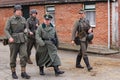 German officers inspecting troops Royalty Free Stock Photo