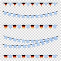 German Oktoberfest Flags - Different Vector Illustrations Isolated On Transparent Background