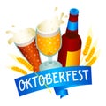 German oktoberfest logo, isometric style