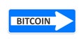 German one way sign with the word bitcoin