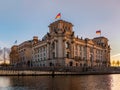 German Parliament East Side View with River Spree and other Governmental Buildings