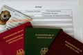 German passport application form with passports Royalty Free Stock Photo