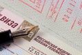 German passport with visa to the Russian Federation Royalty Free Stock Photo