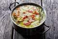 German pea stew erbseneintopf with bacon, close-up Royalty Free Stock Photo