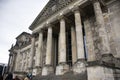 German people and foreign travelers travel visit in Dem deutschen Volke or Reichstag National Imperial Diet Building at Berlin