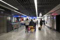 German people and foreigner travelers wait flight with passengers arriving and departing at Frankfurt International Airport