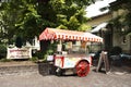 German people merchant with cart car ice cream for sale at Heidelberg, Germany