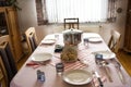 German people preparing lunch food germany style on table in dining room