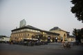 German people stop bicycle at parking go to up train at Mannheim