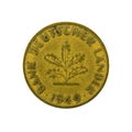 10 german pfennig coin 1949 reverse Royalty Free Stock Photo