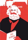 German philosopher Karl Marx illustration Royalty Free Stock Photo