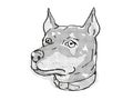 German Pinscher Dog Breed Cartoon Retro Drawing