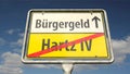 German place-name sign with the German word \