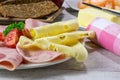 A german plate of cold cuts Royalty Free Stock Photo