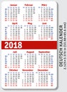 German pocket calendar for 2018