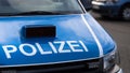 German police car close up Royalty Free Stock Photo
