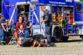 German police dog handler with a police sheepdog
