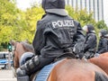 German police on a horse Royalty Free Stock Photo