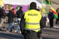 German police officer protecting a demonstration Royalty Free Stock Photo