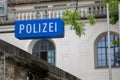 German police polizei sign in munich/germany