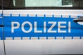 German Polizei Car Label Badge Police Blue Silver Reflective Saf
